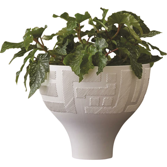 Chaco Bowl by Global Views in matte white. Made from ceramic in a modern style.