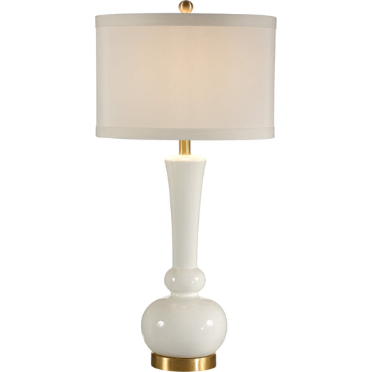 001 SR-384740 | Primary Silo | Astrid Lamp by Wildwood in white glaze, antique. Made from ceramic, porcelain in a modern style.