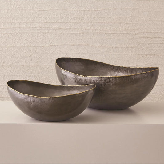 Laforge Oval Bowl by Global Views in natural iron. Made from iron in a eclectic & global style.