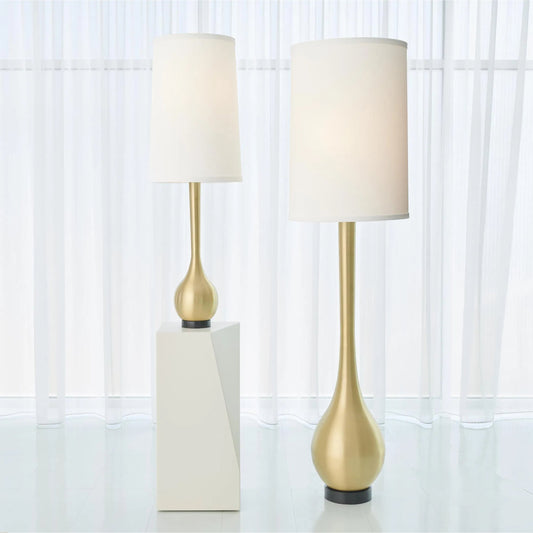 Bulb Vase Table Lamp by Global Views. Made from brass, black lime stone in a transitional style.