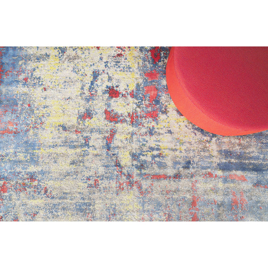 Reflections 2616 Rug by Exquisite Rugs in ivory, blue, red. Made from bamboo silk in a unique style.