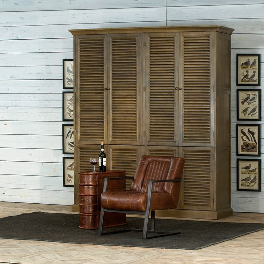 Barnes Leather Book Side Table by Sarreid Ltd. in brown and 1 drawer. Made from wood, leather, brass in a eclectic & global style.