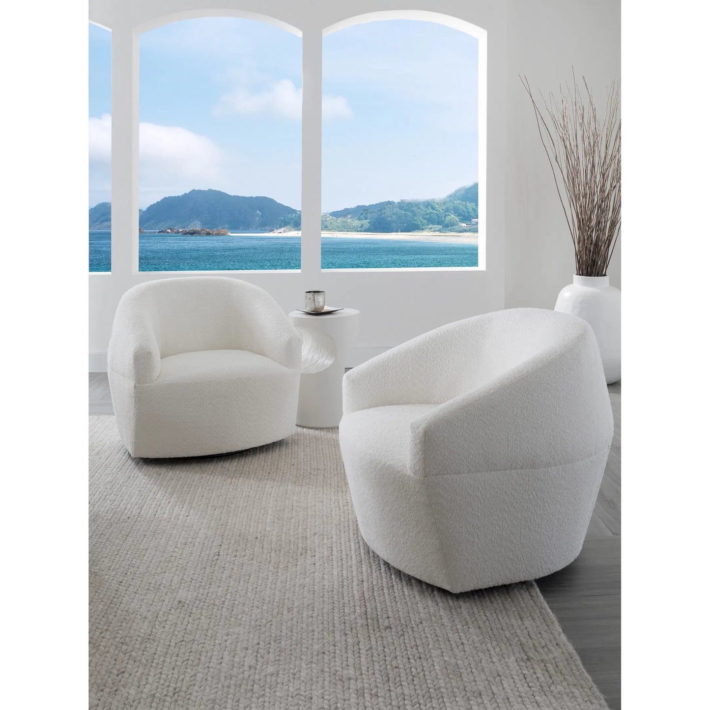 003 SI-2242577 | Additional Silo | Natalie Swivel Chair by Artistica Home in white. Made from unique in a unique style.