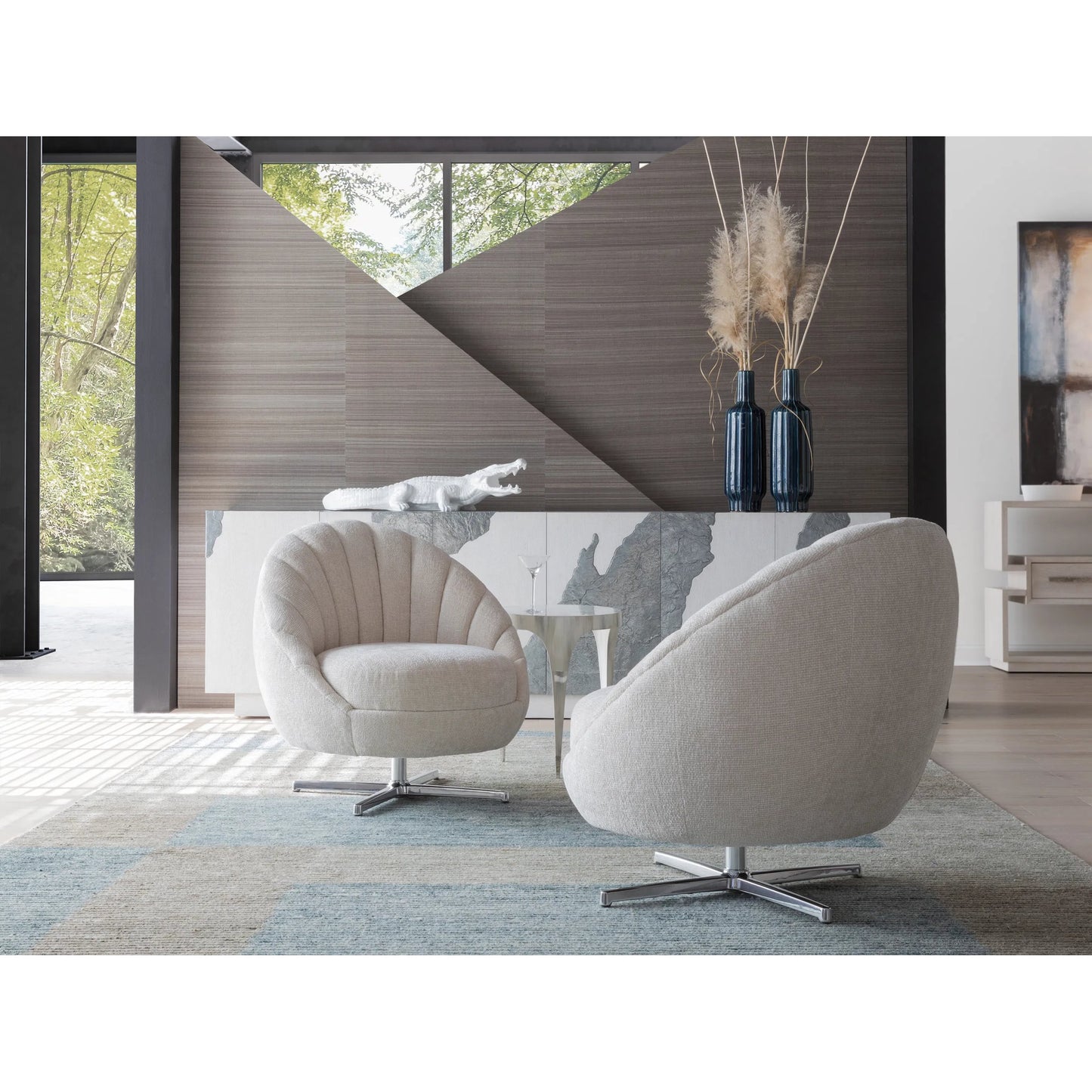 003 SI-2242580 | Additional Silo | Lucille Swivel Chair by Artistica Home in polished chrome. Made from unique in a unique style.