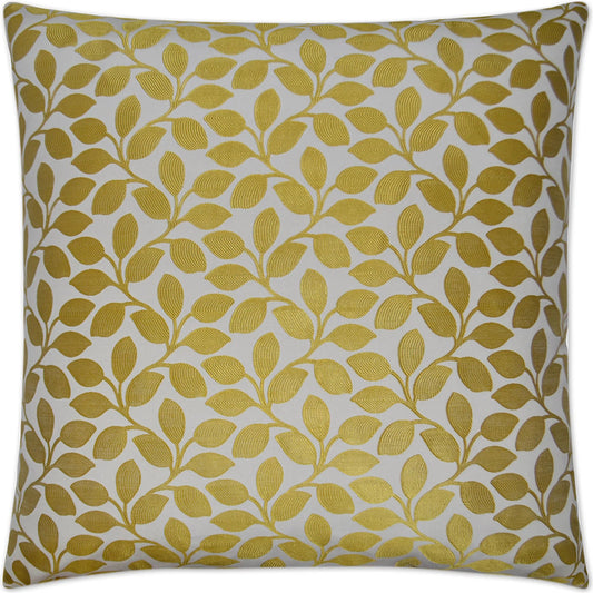 Foliage Pillow by DV Kap Home in platinum. Made from 72% polyester, 28% rayon in a transitional style.