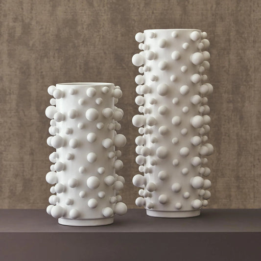 Molecule Vase by Global Views in matte white. Made from ceramic in a modern style.