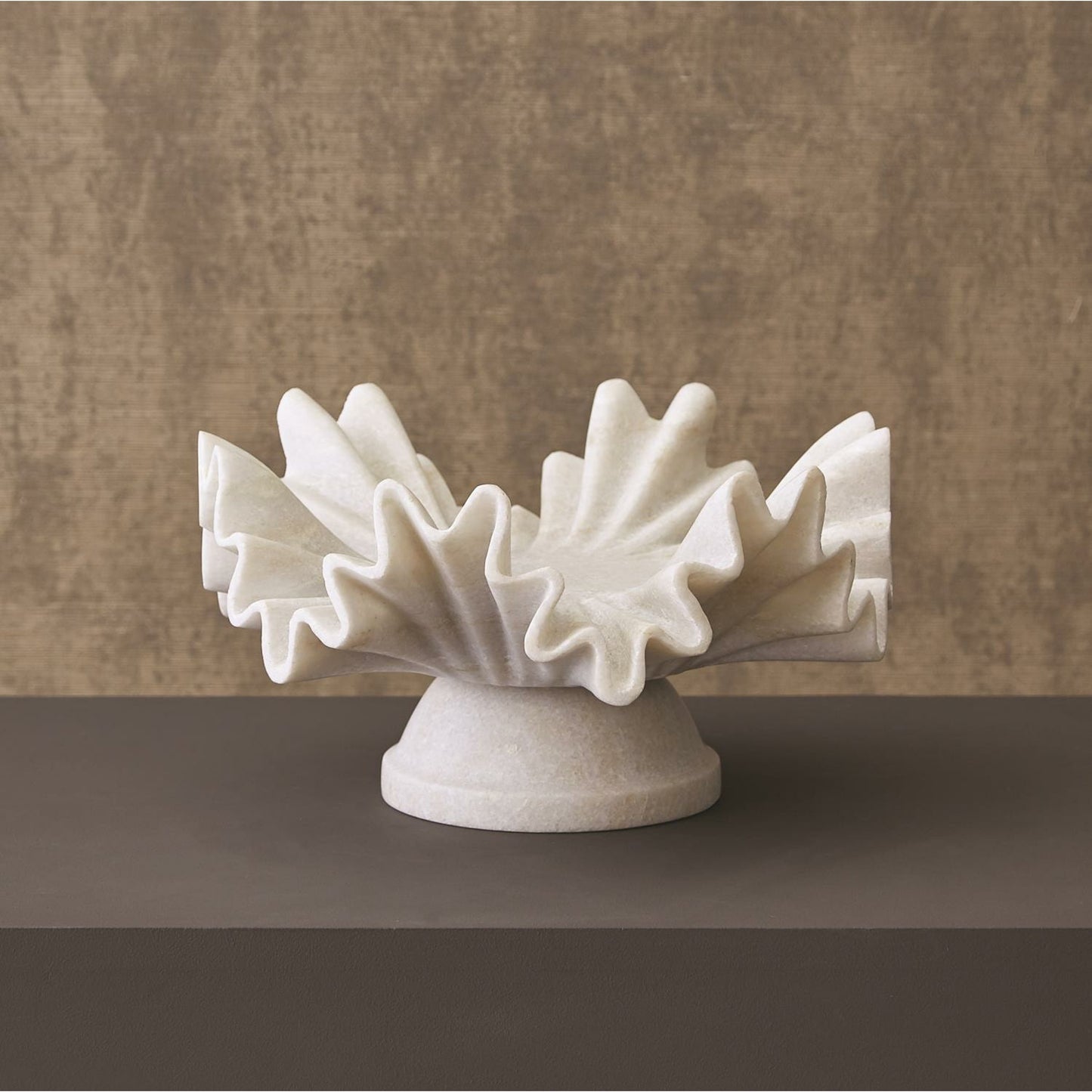 002 SR-893557 | Lifestyle | Yves Bowl by Global Views. Made from ambaji white marble in a transitional style.