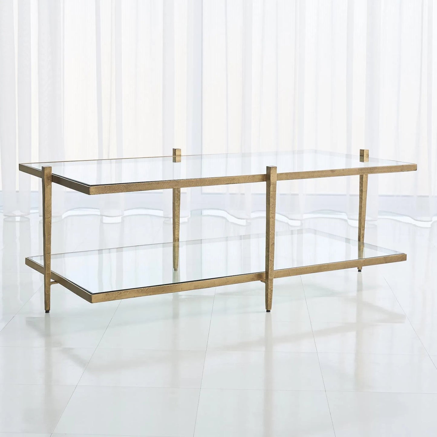 001 SR-701511 | Additional Silo | Laforge Cocktail Table by Global Views. Made from iron, tempered glass in a transitional style.