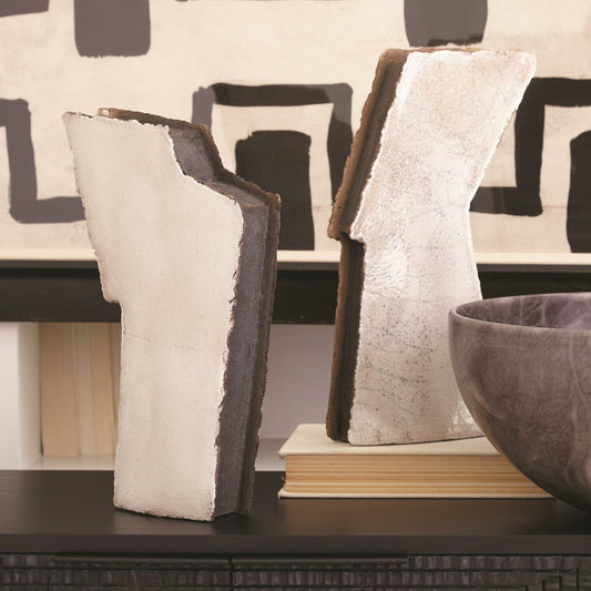 Wing Sculpture by Global Views in raku. Made from ceramic-raku in a eclectic & global style.