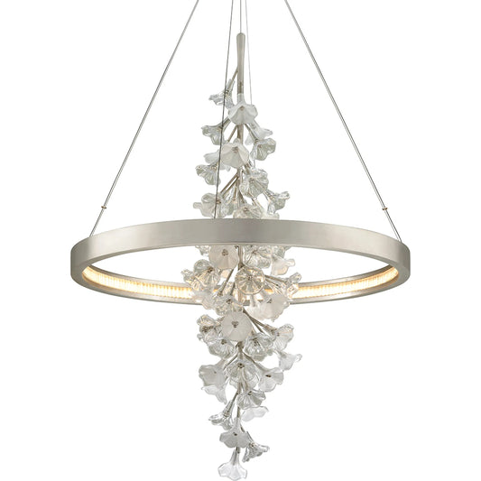 Jasmine II Chandelier by Corbett. Made from hand crafted iron in a modern style.