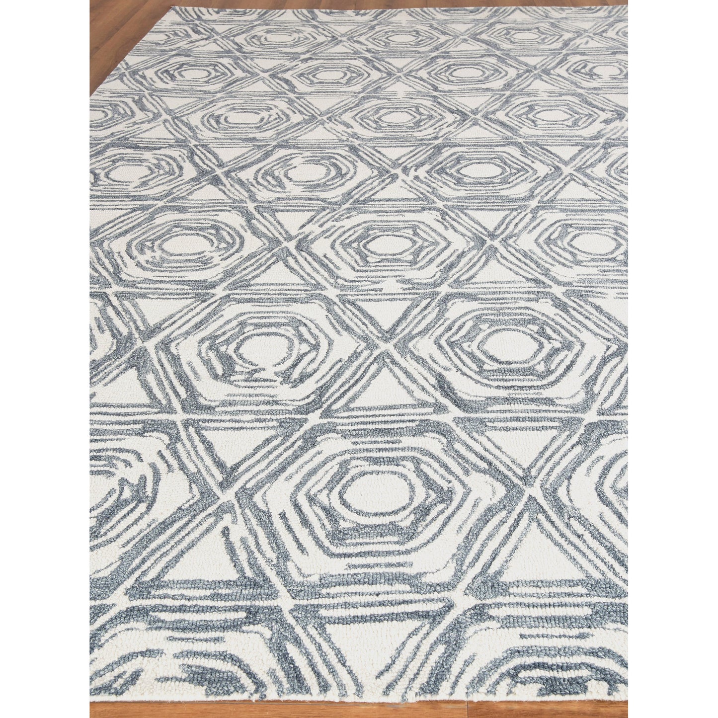 003 SI-1827468,SI-1827469,SI-1827470,SI-1827471,SI-1827472,SI-1827473 | Closeup | Caprice Rug - Dark Blue, Ivory by Exquisite Rugs in dark blue, ivory. Made from new zealand wool in a unique style.