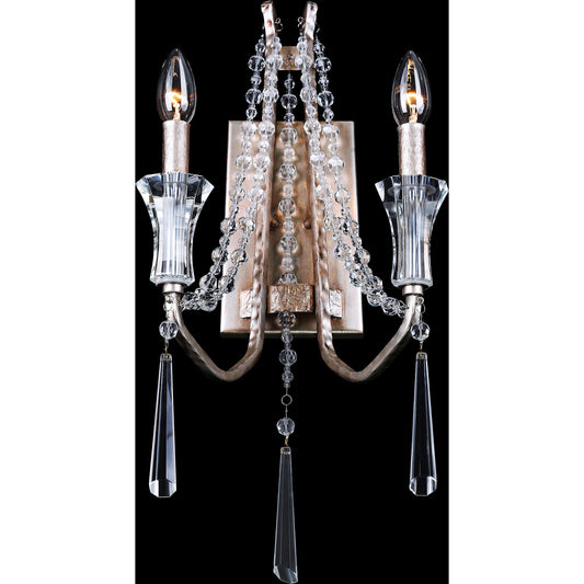 000 SR-817559 | Primary Silo | Barcelona Crystal Sconce by Varaluz in transcend silver. Made from heirloom-quality optic crystal in a transitional style.