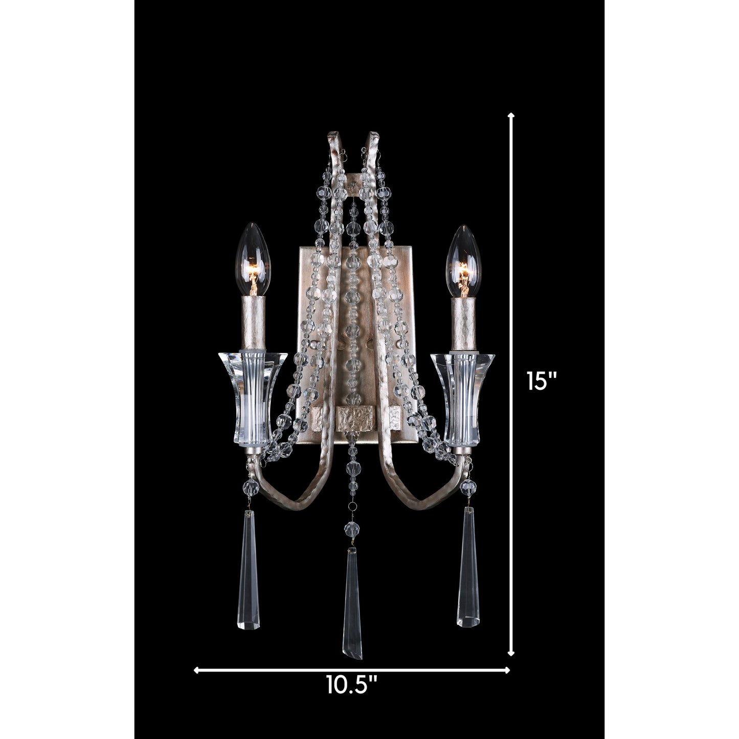 004 SR-817559 | Additional Silo | Barcelona Crystal Sconce by Varaluz in transcend silver. Made from heirloom-quality optic crystal in a transitional style.