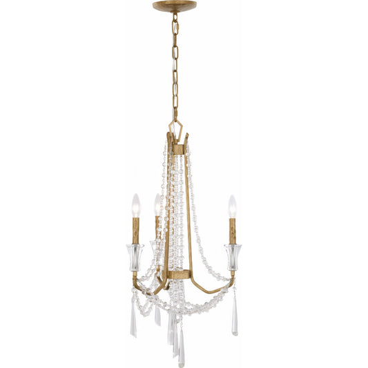 000 SI-2536902 | Primary Silo | Barcelona 3 Light Chandelier by Varaluz in gold, brass. Made from steel, crystal in a unique style.