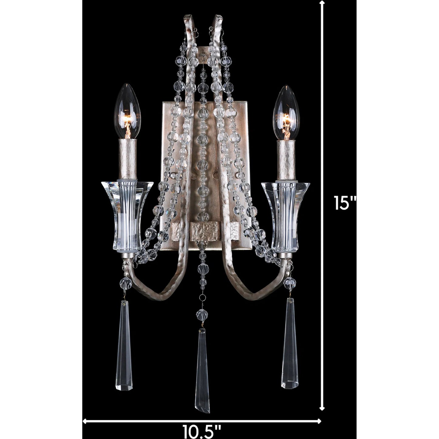 005 SR-817559 | Unknown | Barcelona Crystal Sconce by Varaluz in transcend silver. Made from heirloom-quality optic crystal in a transitional style.