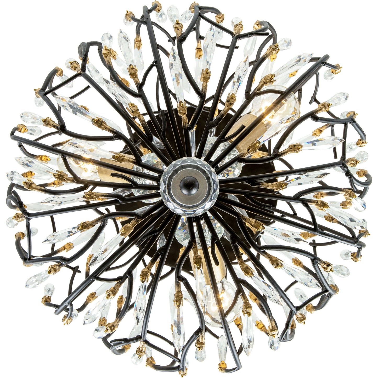 003 SI-1991252 | Additional Silo | Bask Crystal Semi-Flush by Varaluz in matte black/french gold. Made from unique in a modern style.