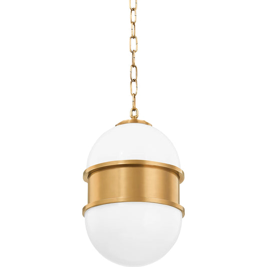 Broomley Pendant by Corbett in vintage brass. Made from solid brass in a modern style.