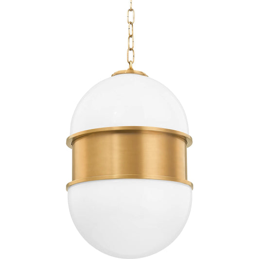 Broomley Pendant by Corbett in vintage brass. Made from solid brass in a modern style.
