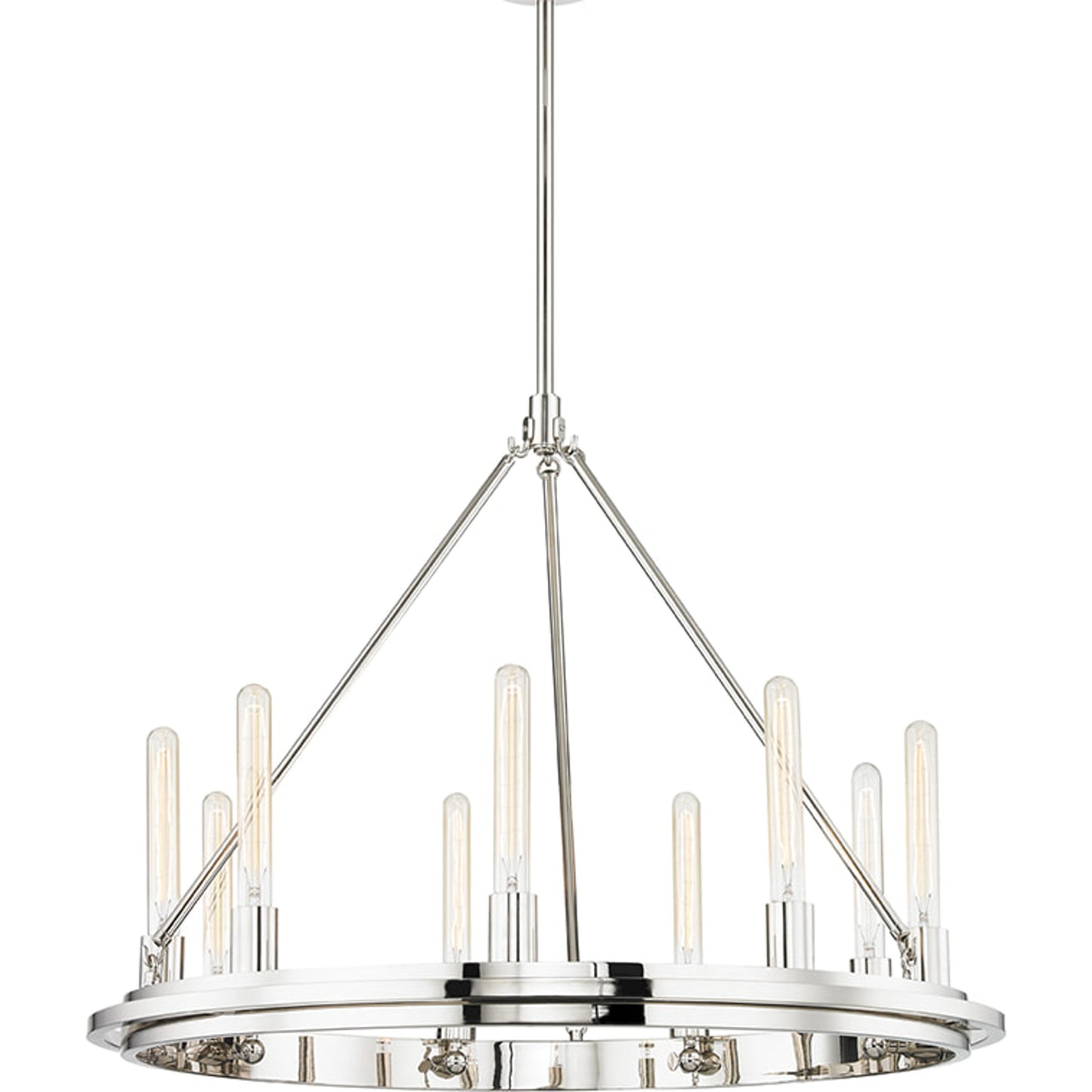001 S-309627 | Primary Silo | Chambers 9-Light Chandelier by Hudson Valley in polished nickel. Made from metal in a transitional style.
