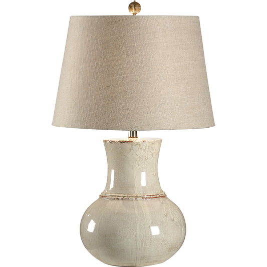 Modena Lamp by Wildwood in old white glaze, drip glaze. Made from ceramic, porcelain in a modern style.