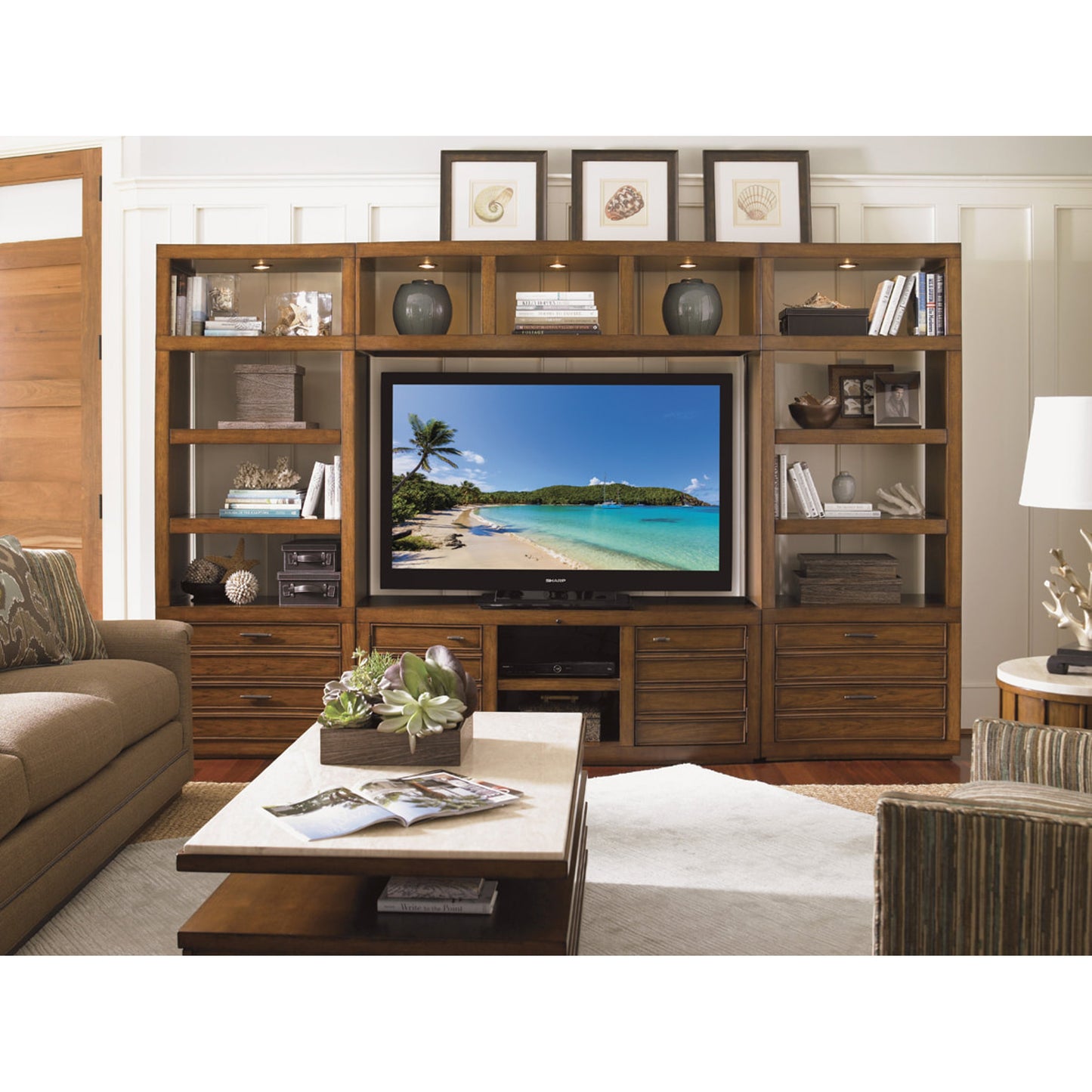 004 SR-835836 | Lifestyle | Crystal Sands Bookcase by Sligh. Made from unique in a rustic style.