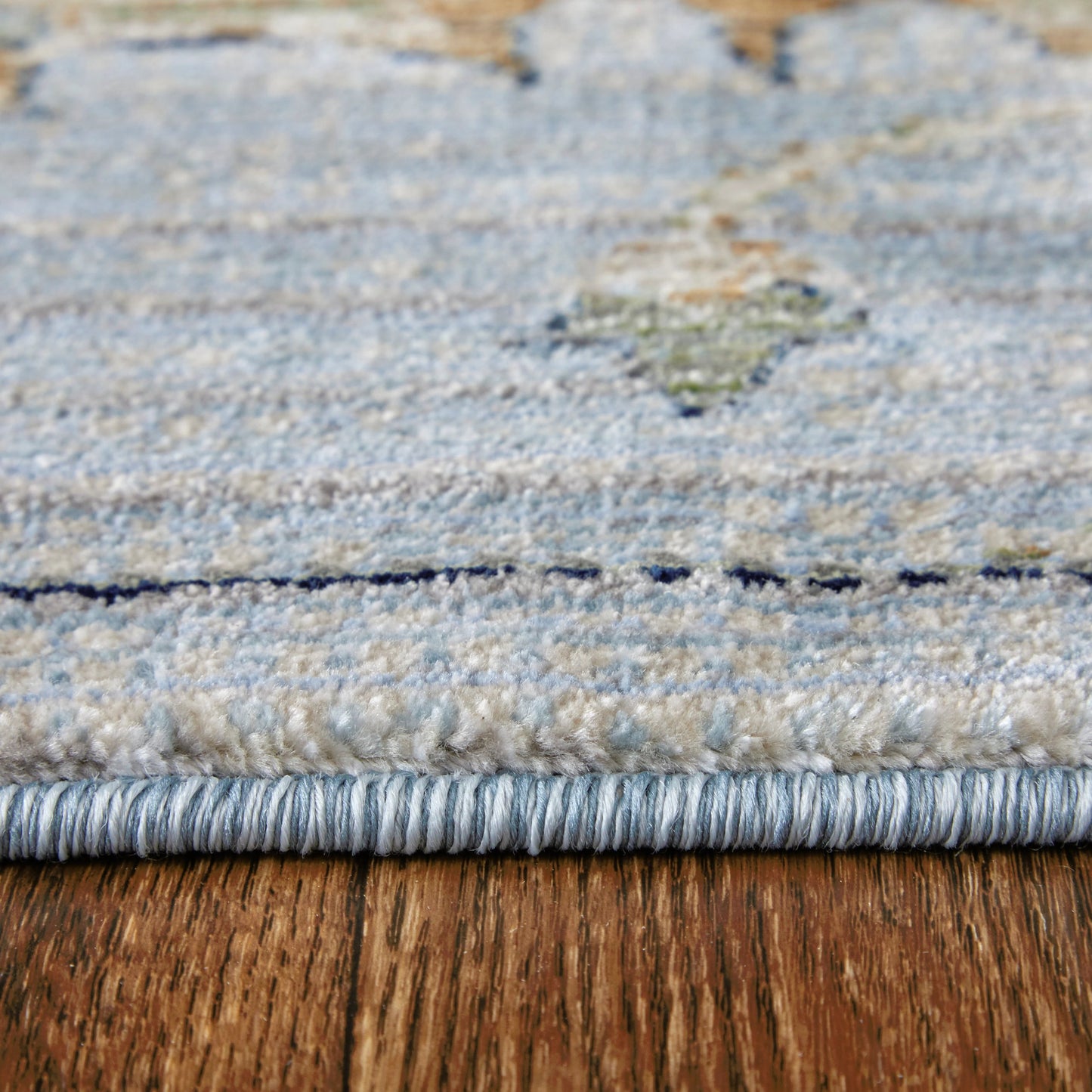 007 SI-2158896,SI-2158897,SI-2158898,SI-2158899,SI-2158900,SI-2259686 | Closeup | Melrose Traditional & Botanical Rug - MEL39P4F by Feizy in blue, green, ivory. Made from polypropylene, polyester, viscose in a unique style.