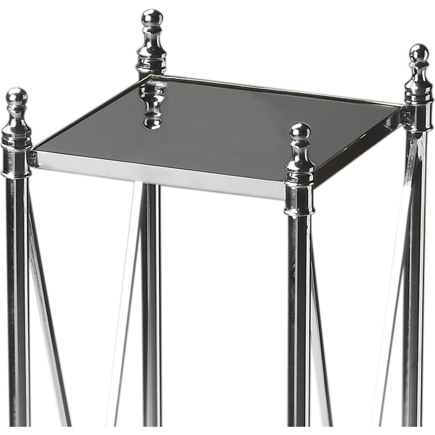 003 O-BUTLER-2864220 | Additional Silo | Pedestal Plant Stand by Butler Specialty Company in multi-color and nickel. Made from iron, aluminum, glass in a modern style.