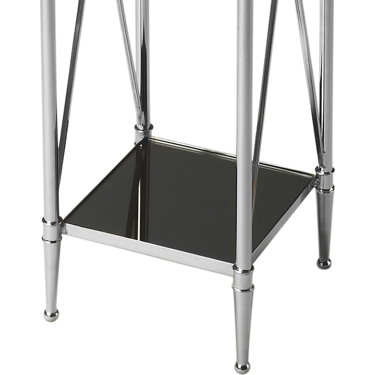 004 O-BUTLER-2864220 | Additional Silo | Pedestal Plant Stand by Butler Specialty Company in multi-color and nickel. Made from iron, aluminum, glass in a modern style.