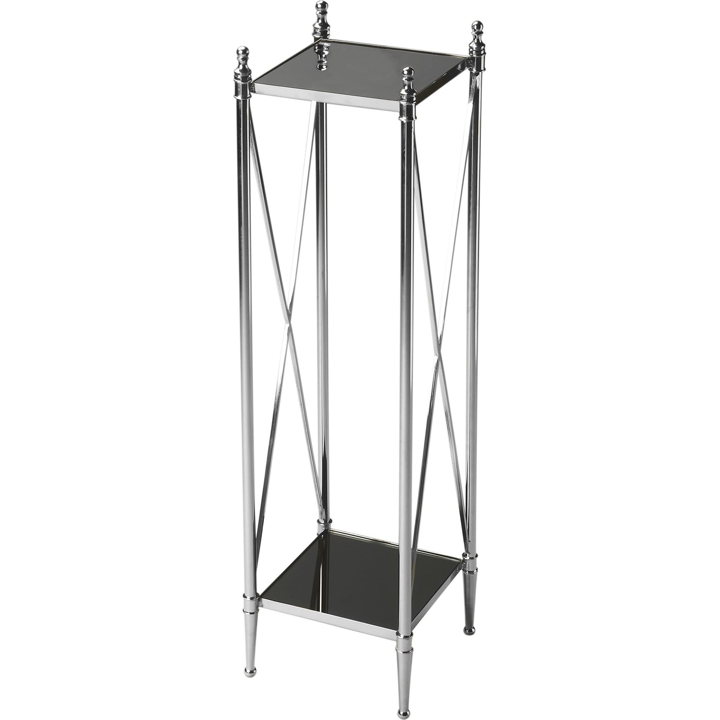 001 O-BUTLER-2864220 | Additional Silo | Pedestal Plant Stand by Butler Specialty Company in multi-color and nickel. Made from iron, aluminum, glass in a modern style.
