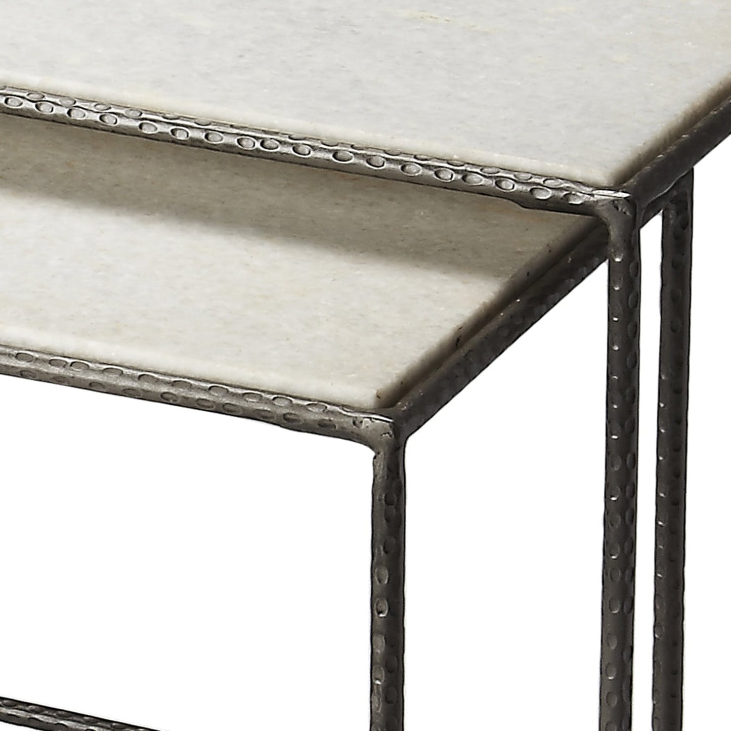 005 O-BUTLER-2870330 | Additional Silo | Carrera Marble Nesting Tables by Butler Specialty Company in multi-color and metalworks. Made from iron, marble in a modern style.