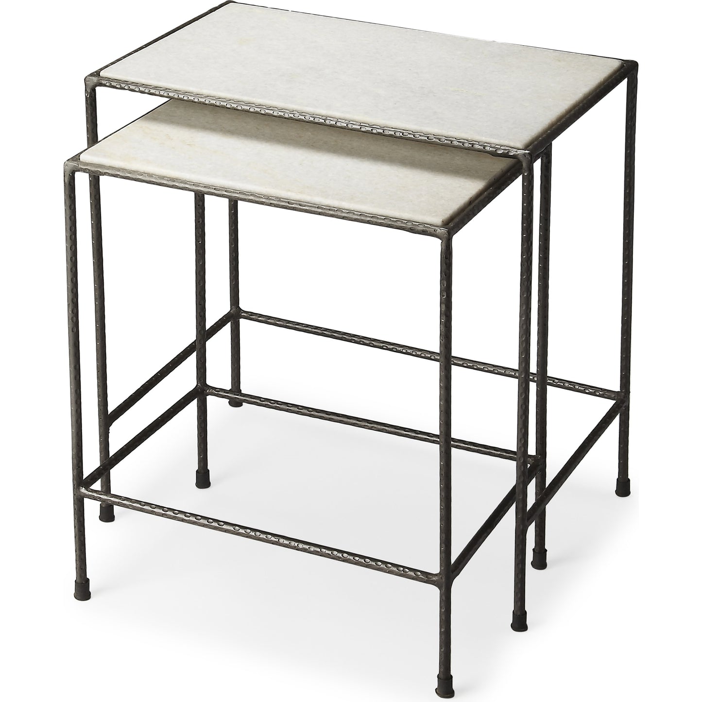 001 O-BUTLER-2870330 | Additional Silo | Carrera Marble Nesting Tables by Butler Specialty Company in multi-color and metalworks. Made from iron, marble in a modern style.