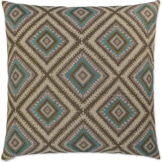 Dakota Pillow by DV Kap Home in turquoise. Made from 70% polyester, 30% rayon in a eclectic & global style.