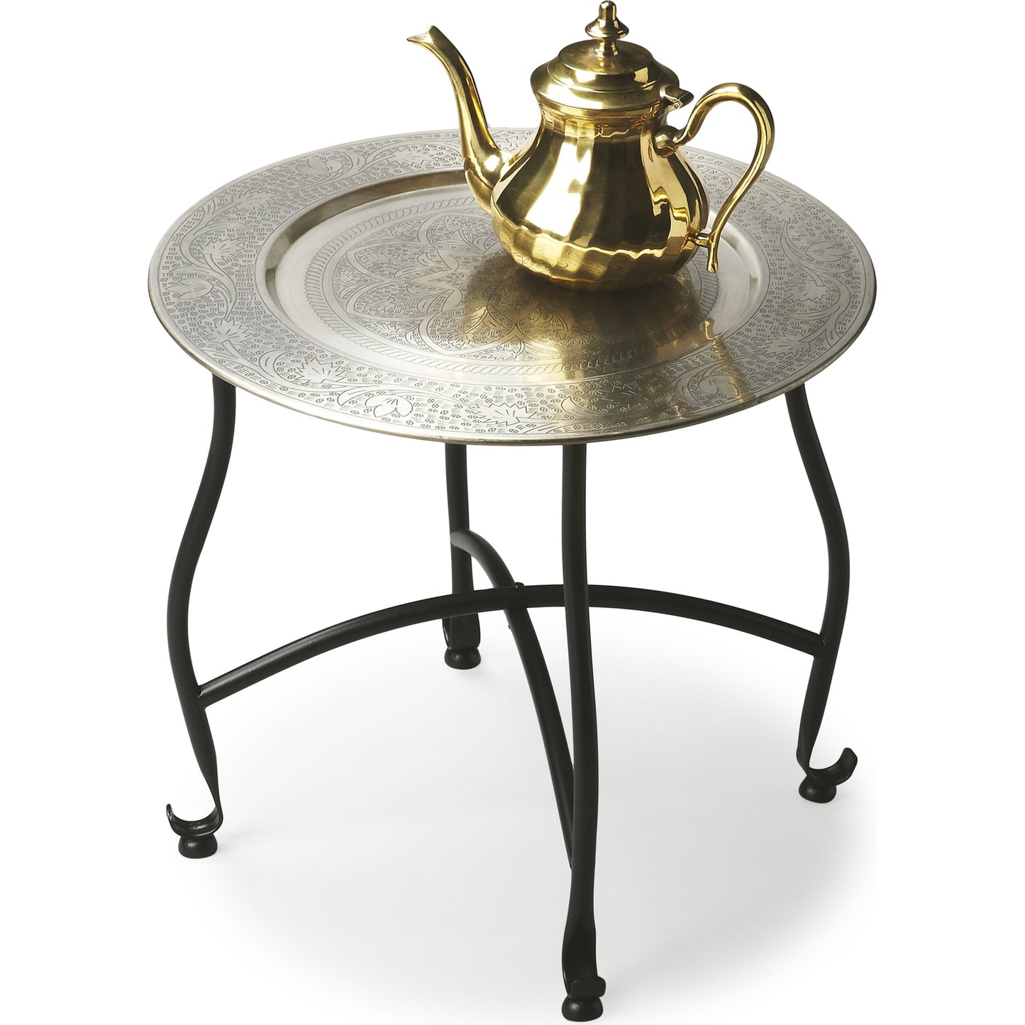 002 O-BUTLER-2871025 | Additional Silo | Moroccan Metal Tray Table by Butler Specialty Company in multi-color and metalworks. Made from aluminum, iron in a eclectic & global style.