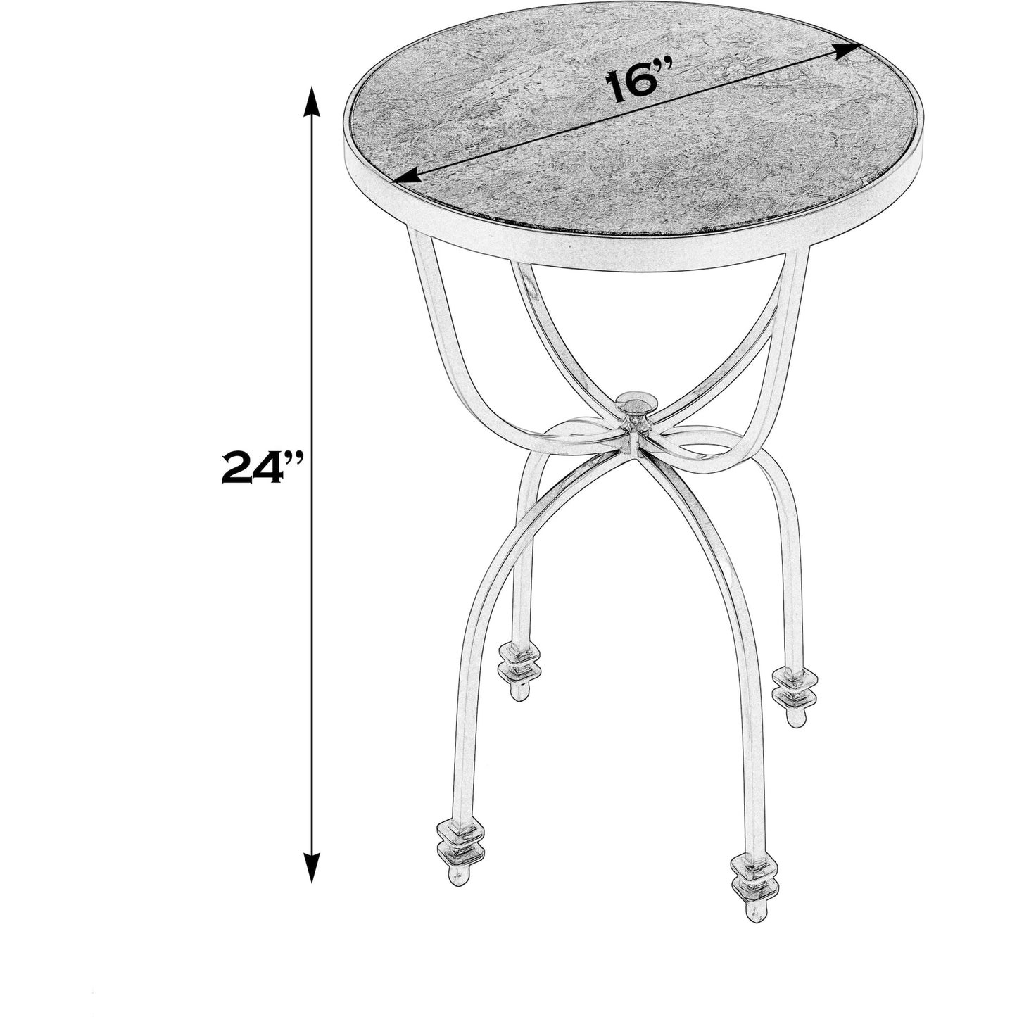 006 SI-2333940 | Additional Silo | Hager Side Table by Butler Specialty Company. Made from iron, marble in a modern style.