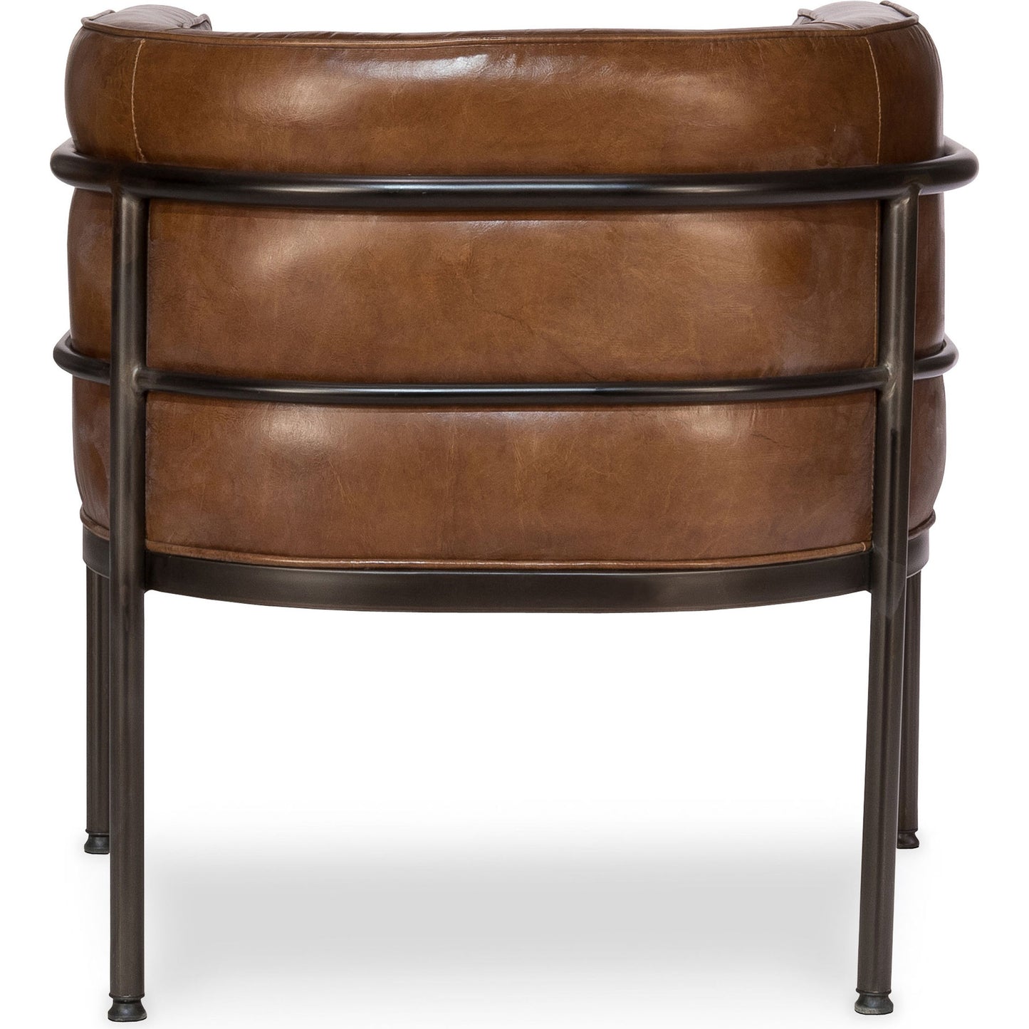 004 O-SARRIED-LTD-28884 | Additional Silo | Breda Chair by Sarreid Ltd. in brown and iron aged metal finish. Made from leather, iron in a modern style.