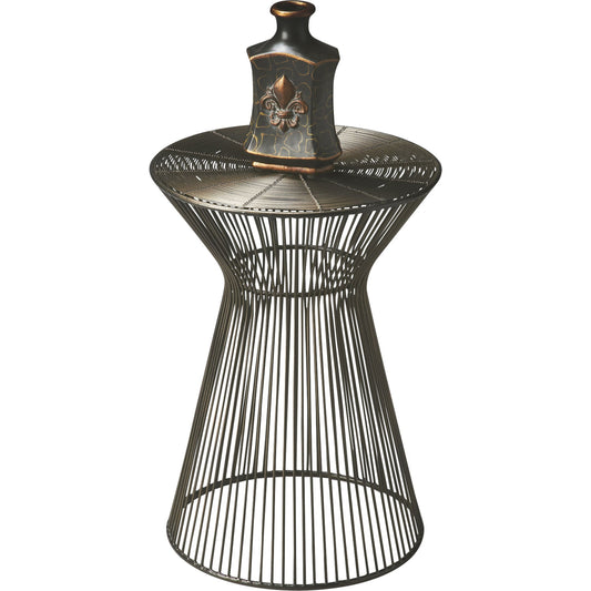 Greeley Wire Accent Table by Butler Specialty Company in black and metalworks. Made from iron in a modern style.