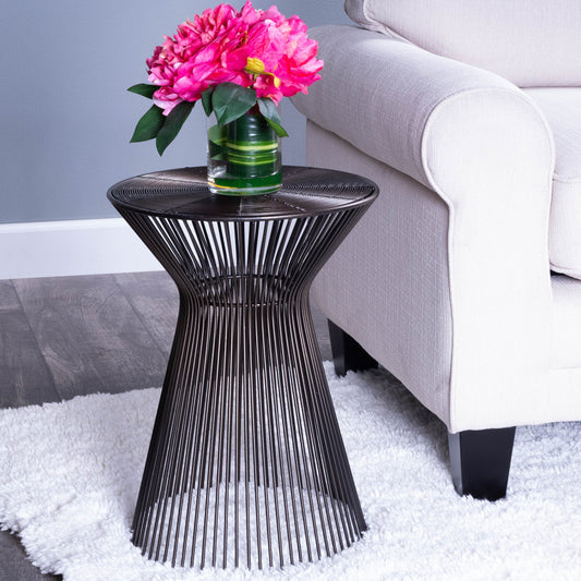 Greeley Wire Accent Table by Butler Specialty Company in black and metalworks. Made from iron in a modern style.