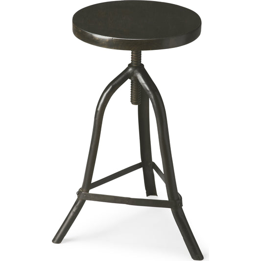 000 O-BUTLER-2897025 | Primary Silo | Fullerton Revolving Stool by Butler Specialty Company in black and metalworks. Made from iron, acacia wood solids in a modern style.