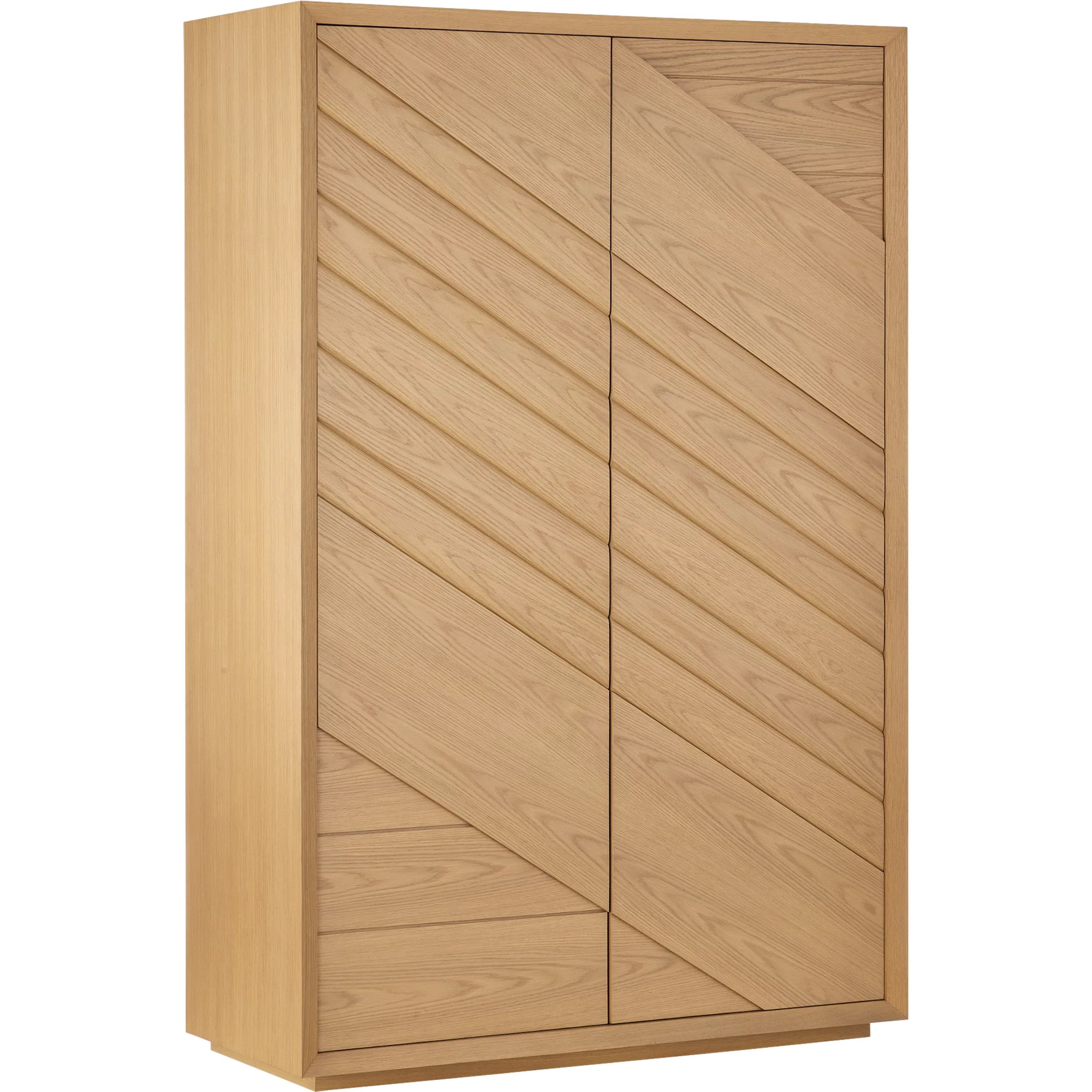 Currey and Company Margot Natural Oak Storage Cabinet | HedgeApple