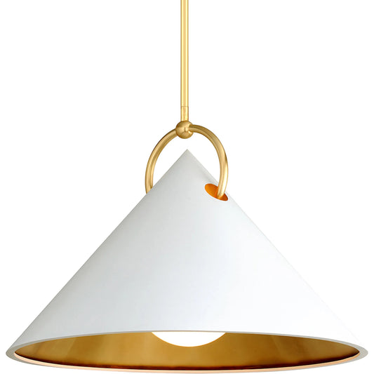 001 SI-2523813 | Primary Silo | Charm Pendant by Corbett in gold leaf, soft white. Made from unique in a modern style.