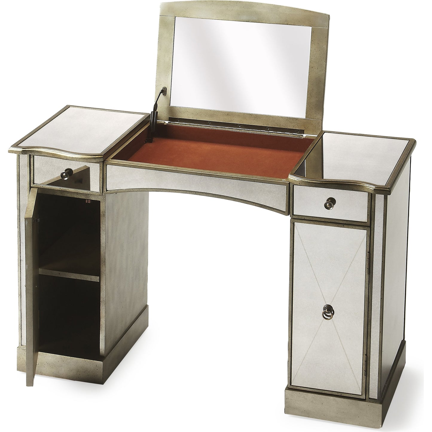 002 O-BUTLER-2909146 | Additional Silo | Celeste Mirrored Vanity by Butler Specialty Company in silver and mirror. Made from wood, wood products, mirror in a transitional style.