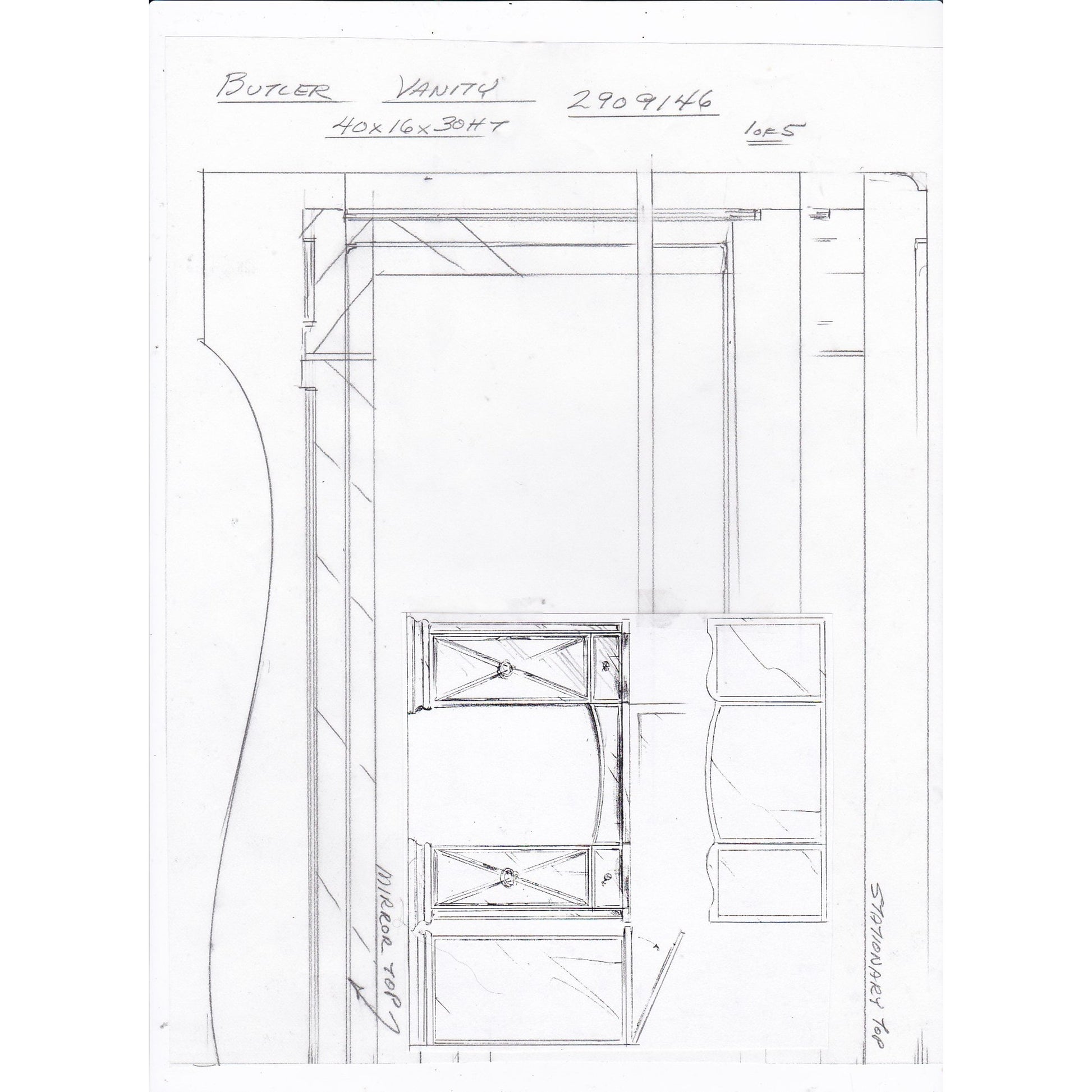 Celeste Mirrored Vanity by Butler Specialty Company in silver and mirror. Made from wood, wood products, mirror in a transitional style.
