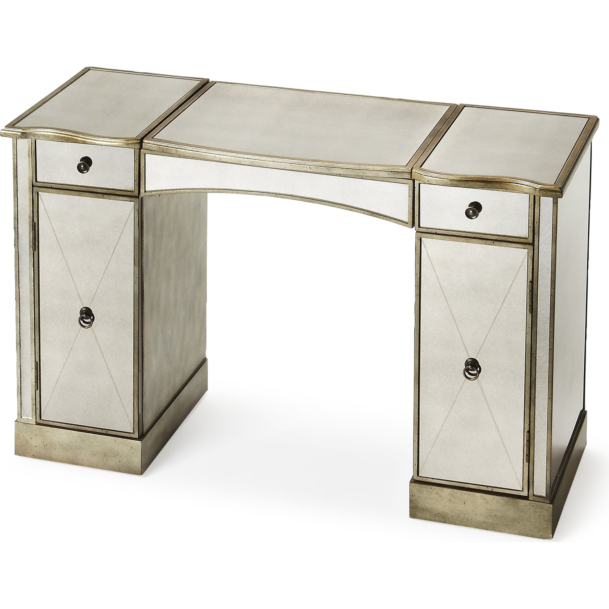 Celeste Mirrored Vanity by Butler Specialty Company in silver and mirror. Made from wood, wood products, mirror in a transitional style.