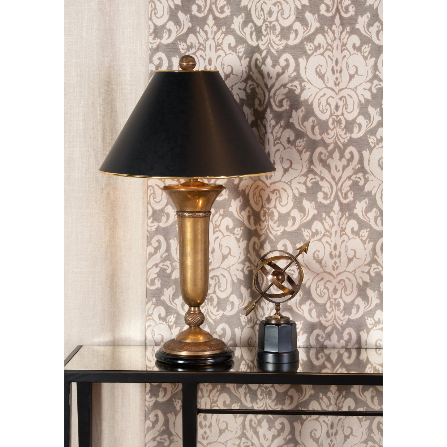 003 SR-384721 | Lifestyle | Armillary by Wildwood in antique patina, natural black. Made from brass in a traditional style.