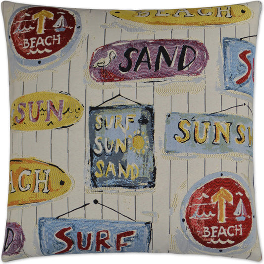 Sunshine Stamp Pillow by DV Kap Home in multi. Made from 100% polyester in a coastal style.