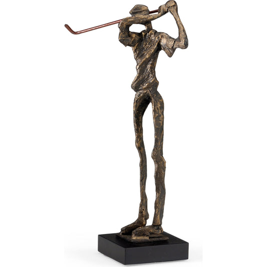001 SR-386514 | Primary Silo | Swinging Golfer by Wildwood in old bronze. Made from metal in a eclectic & global style.