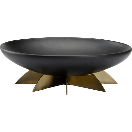 Tilling Bowl by Wildwood in matte black, brass. Made from ceramic, metal in a modern style.