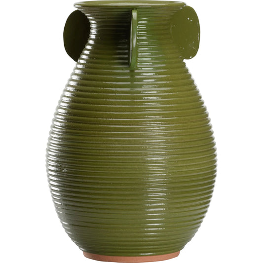 001 SI-2104822 | Primary Silo | June Vase by Wildwood in green semi-matte glaze, terra cotta. Made from unique in a eclectic & global style.