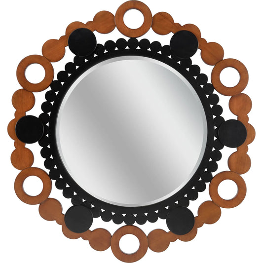 001 SI-2335175 | Primary Silo | Gwen Wall Mirror by Wildwood in black, brown and walnut, black lacquer, antique, beveled. Made from unique in a rustic style.