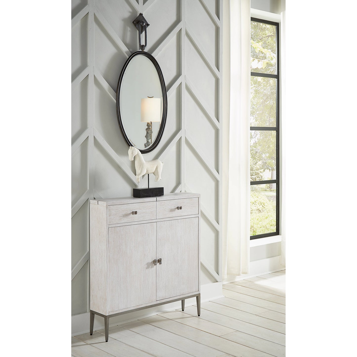 005 SR-384590 | Lifestyle | Tobago Oval Bronze Wall Mirror by Wildwood in bronze, beveled, clear. Made from iron, mirror in a transitional style.